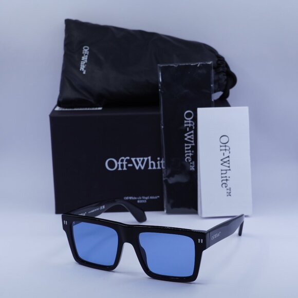 Off-White OERI109 LAWTON 1045 Square Sunglasses – Black/Blue - Picture 1 of 10